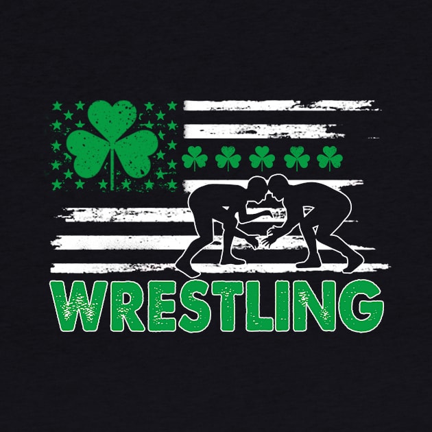 St Patrick's Day - Wrestling USA Flag by Komlin